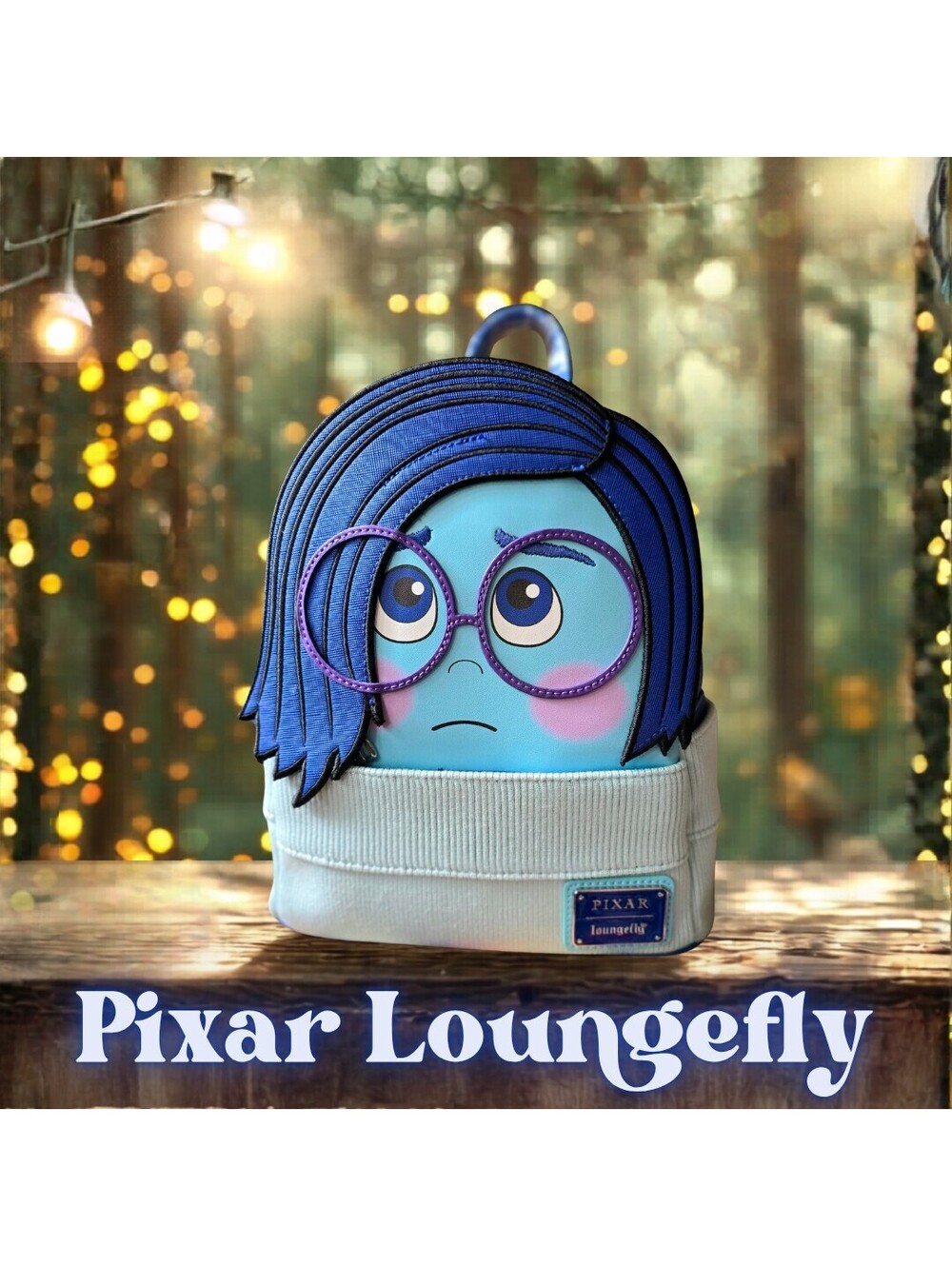 NWT Pixar's Inside Out Sadness 3D Mini Backpack